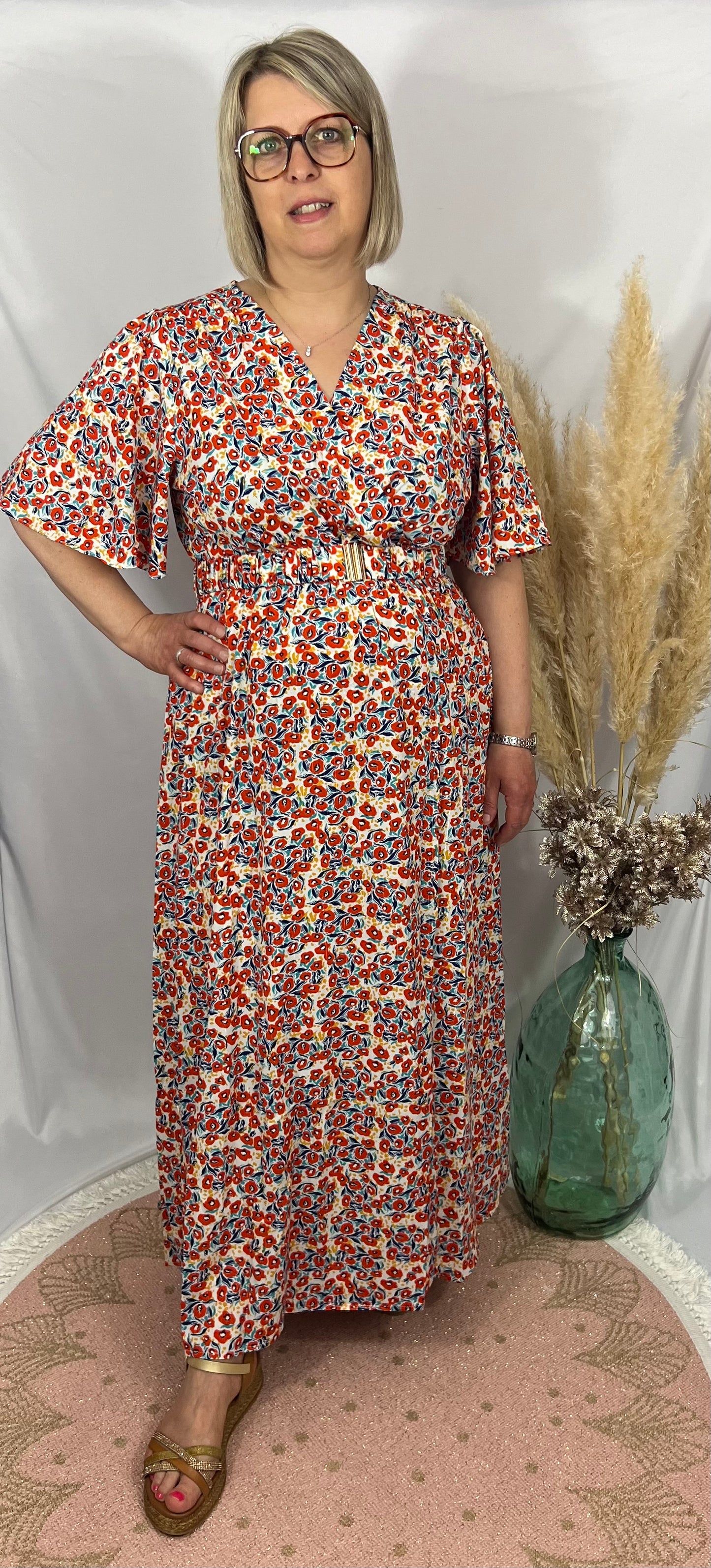 Robe longue orangée